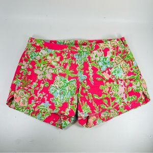 Lilly Pulitzer Flamingo Pink Floral Southern Charm Shorts Size 2 Never Worn
